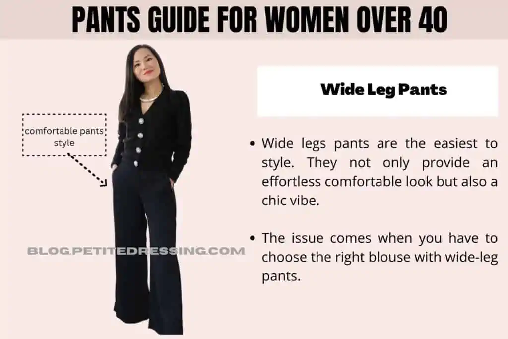 Pants Guide For Women Over 40-Wide Leg Pants