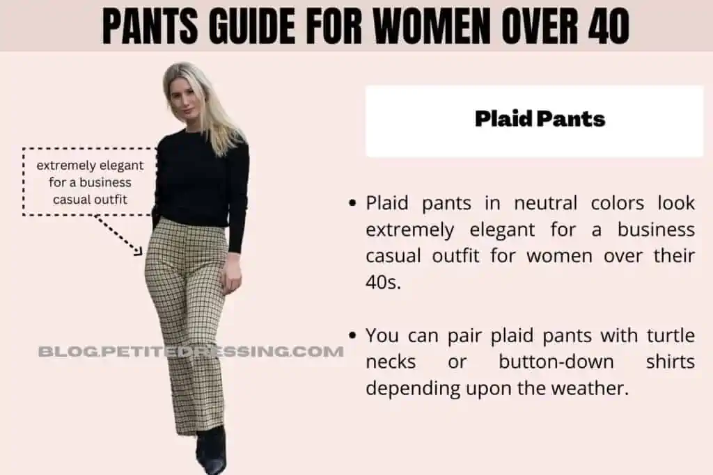 PANTS FOR WOMEN OVER 40-Plaid Pants