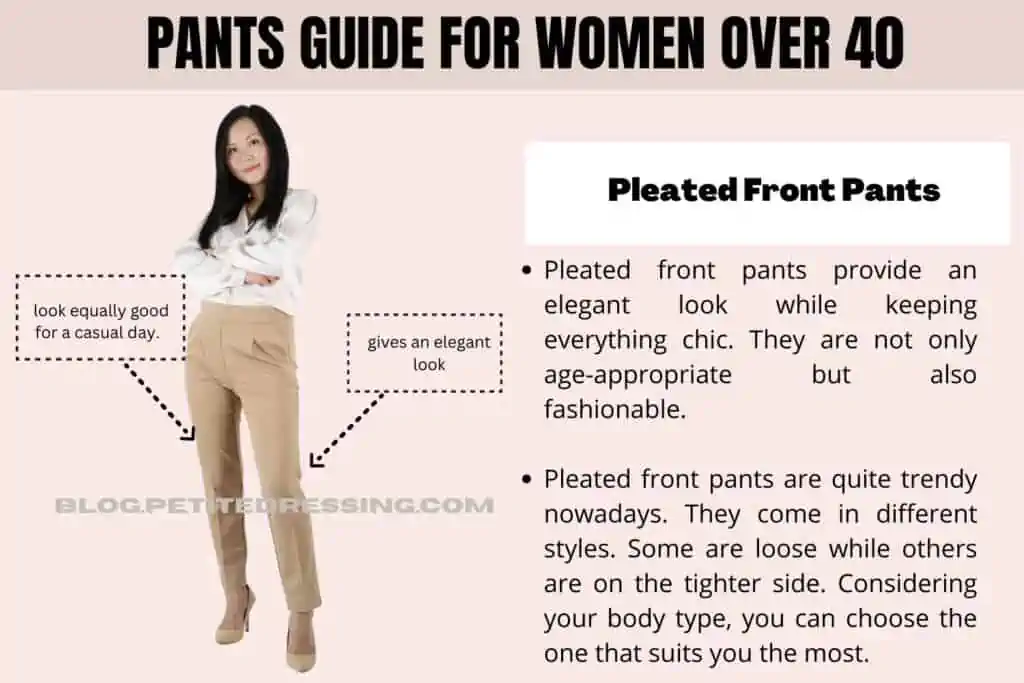 Pants Guide For Women Over 40-pleated pant