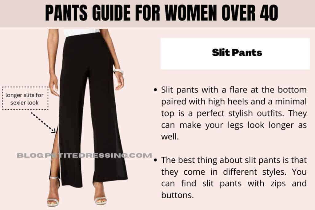 PANTS FOR WOMEN OVER 40-Slit Pants