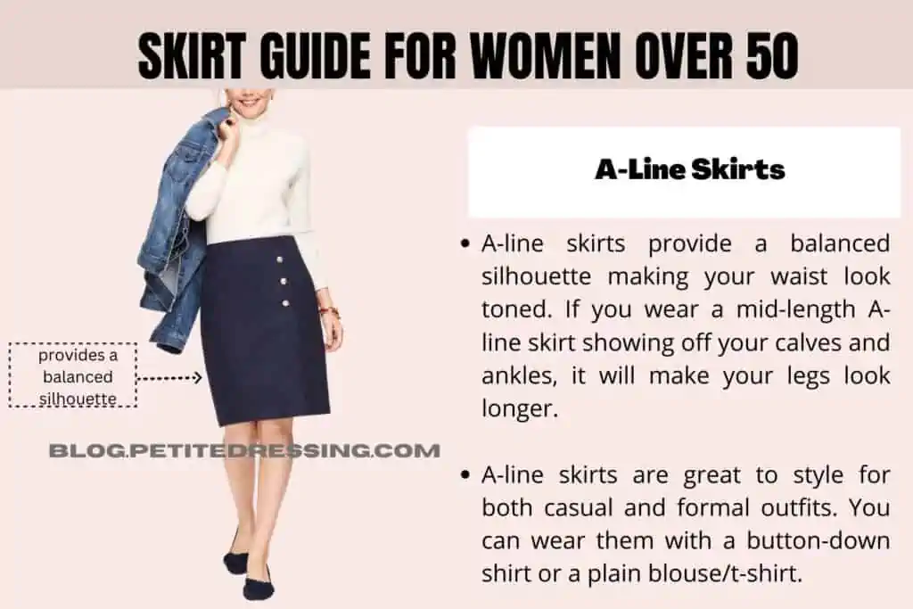 Skirt Guide For Women Over 50-A-Line Skirts