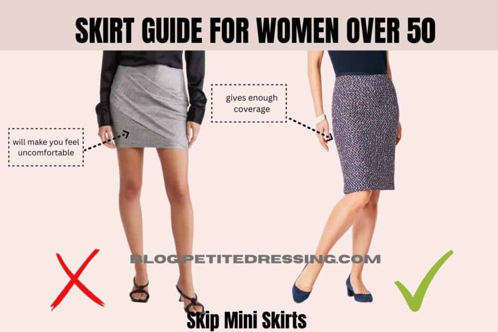 Skirt Guide For Women Over 50-Skip Mini Skirts
