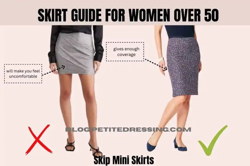 Skirt Guide For Women Over 50-Skip Mini Skirts