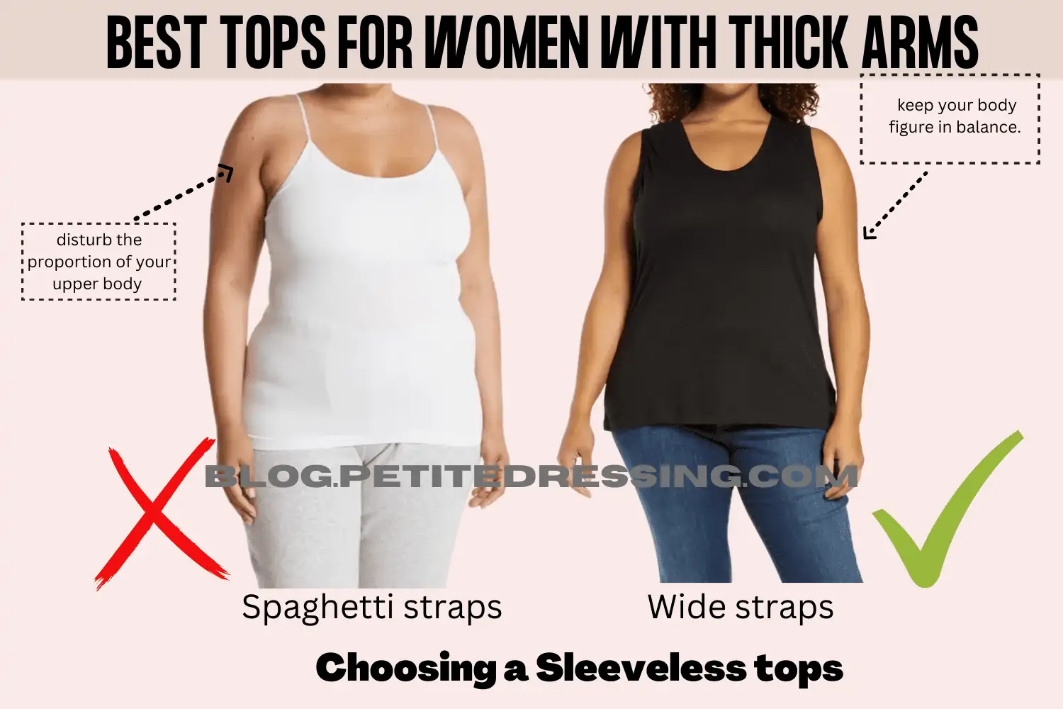 The Complete Tops Guide for Women With Thick Arms - Petite Dressing