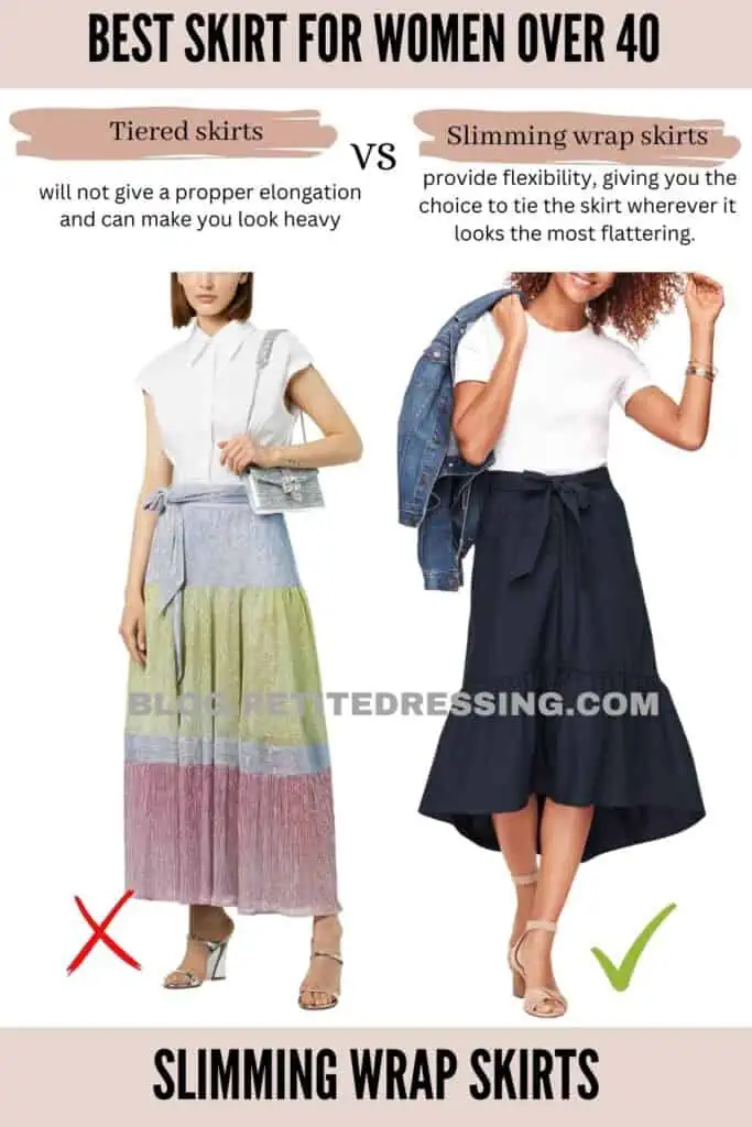 Slimming wrap skirts