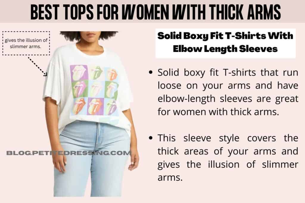 Solid Boxy Fit T-Shirts With Elbow Length Sleeve