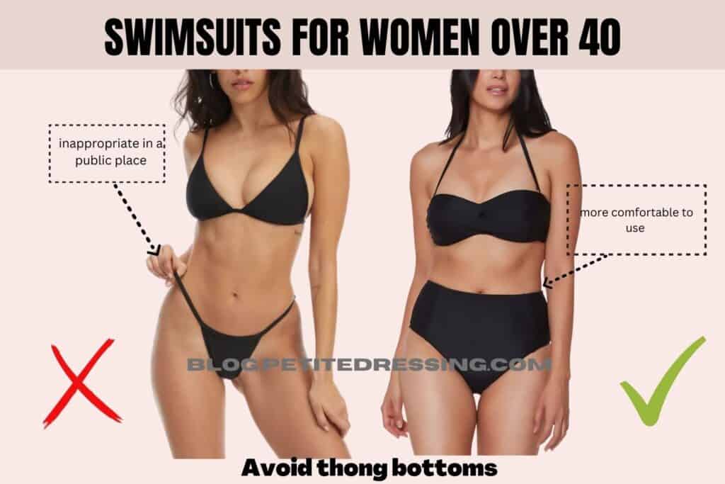 Swimsuits for Women Over 40-Avoid thong bottoms