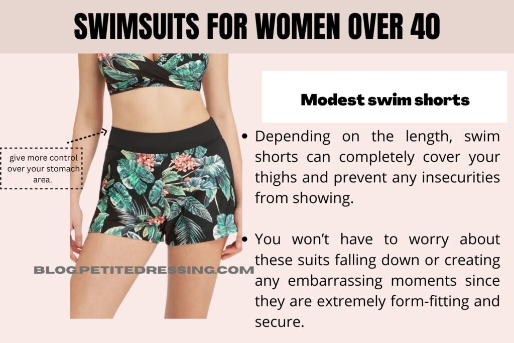 Swimsuits for Women Over 40-Modest swim short