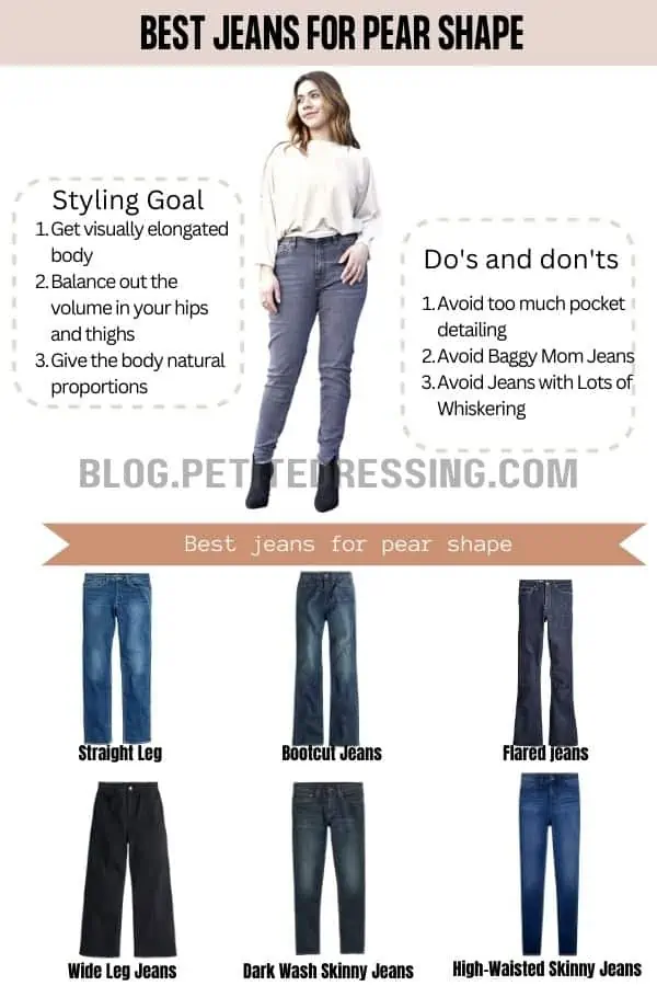 The Complete Jeans Guide for Pear Shape - Petite Dressing