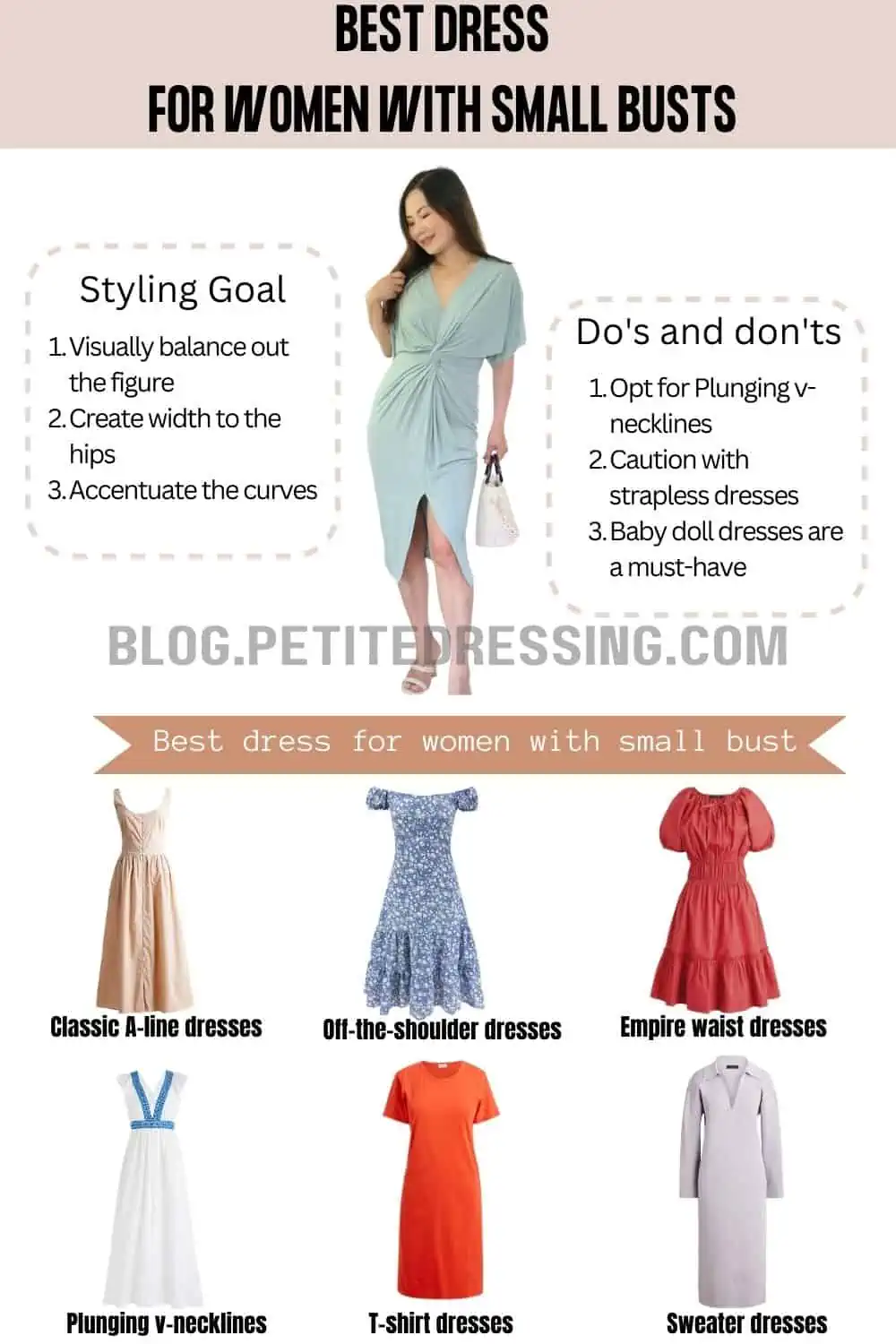 The Dress Guide for Women With Small Busts - Petite Dressing
