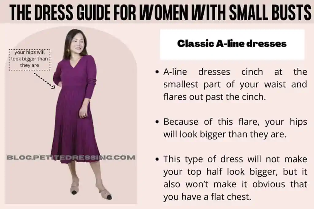 The Dress Guide for Women With Small Busts-Classic A-line dresses