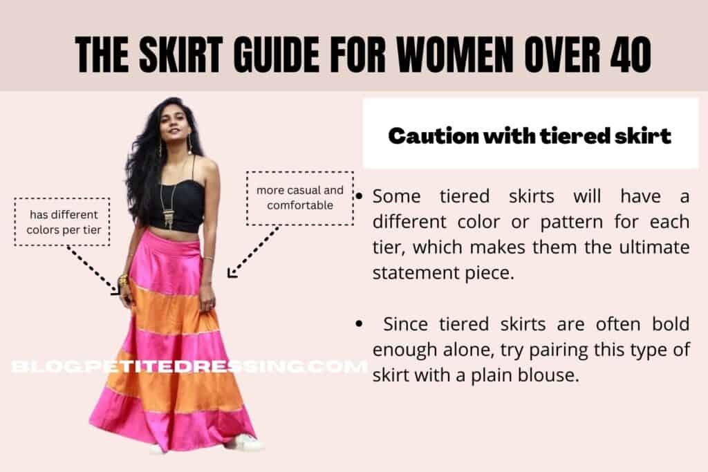 The Skirt Guide for Women Over 40-Caution with tiered skirt