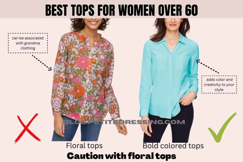 The Tops Guide for Women Over 60-Caution with floral tops