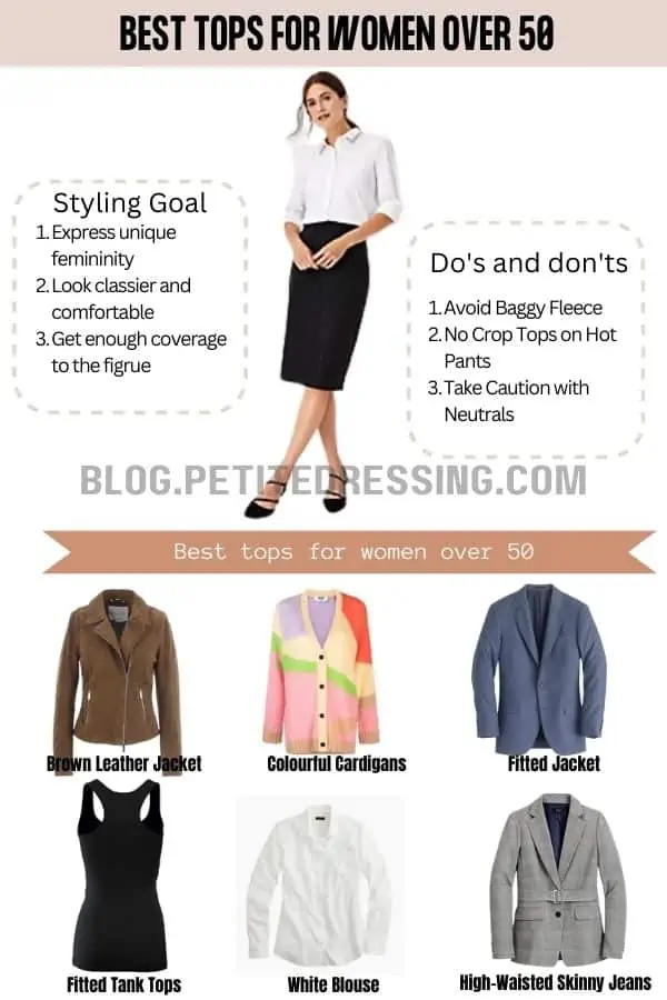 The Tops Guide for Women over 50 Petite Dressing