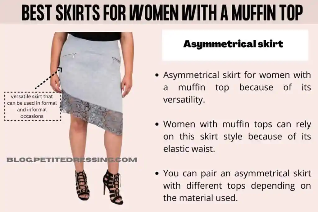 What Style Skirts Look Good On Women With A Muffin Top-Asymmetrical skirt
