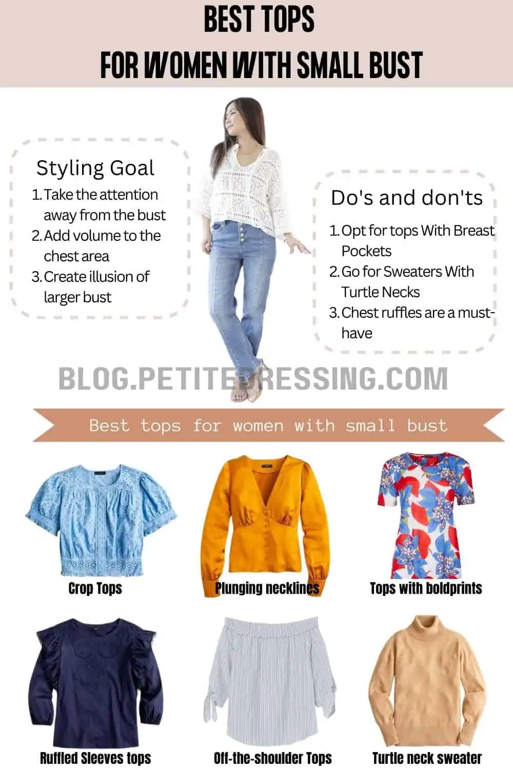 The Complete Tops Guide for Women With Small Bust - Petite Dressing