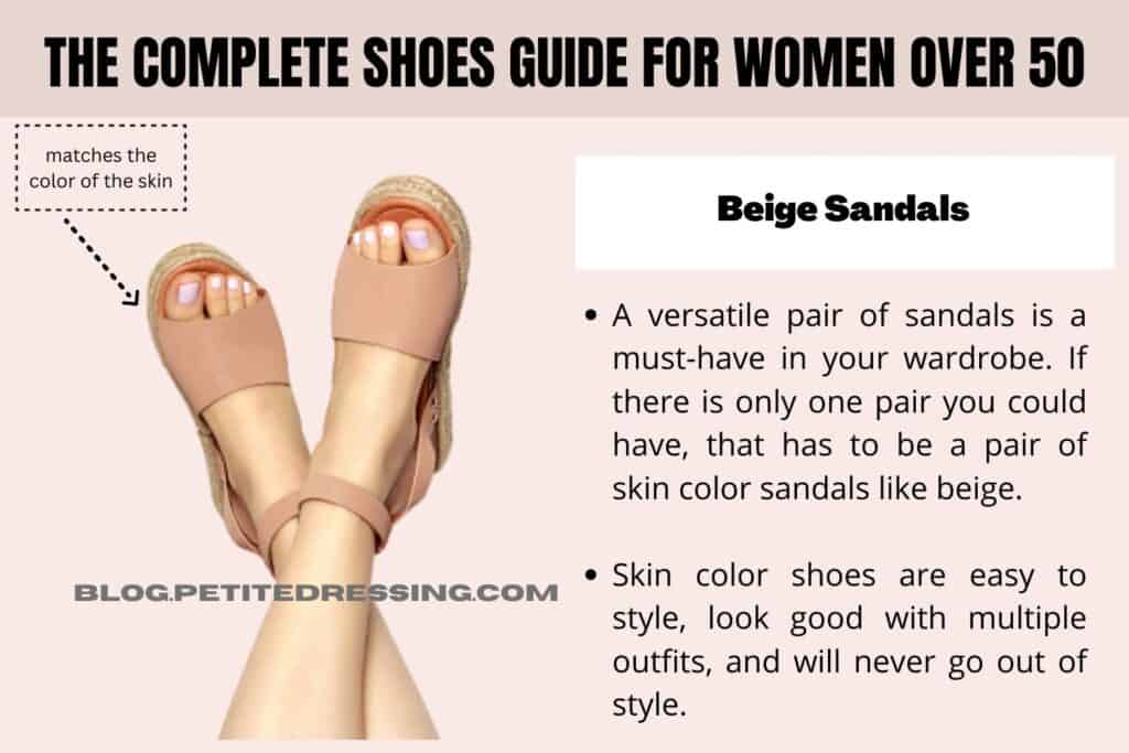 The Complete Shoes Guide For Women Over 50-Beige Sandals