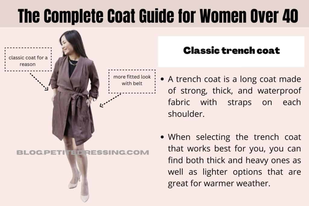 The Complete Coat Guide for Women Over 40-Classic trench coat