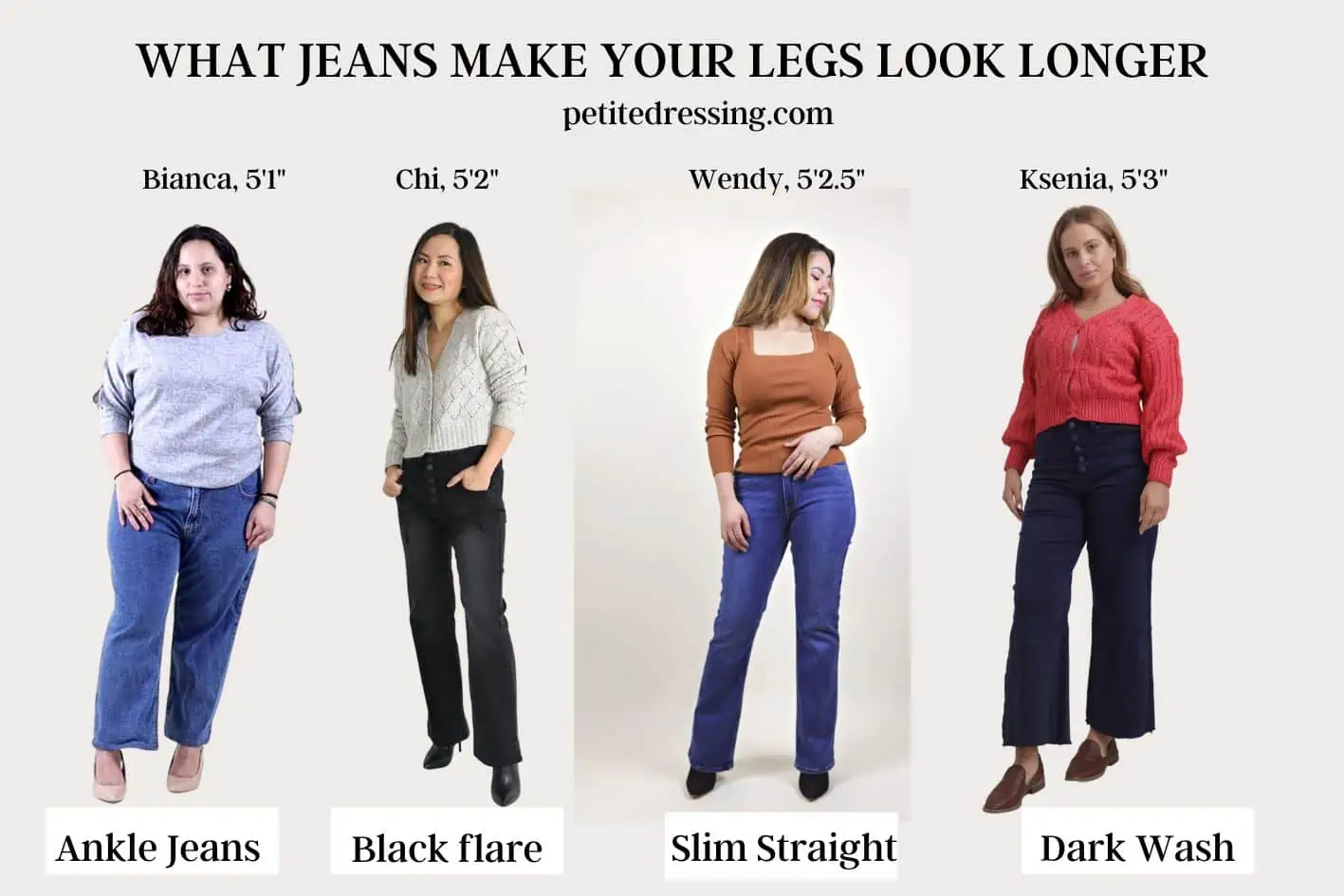 Best Jeans Styles For Petites: How To Make Your Leg Look Longer