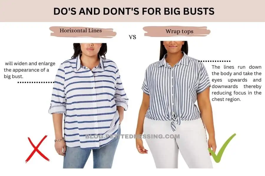 What not to wear if you have a big bust - Petite Dressing