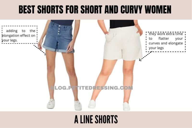Stretch Adjustable Waist Women A-Line Shorts