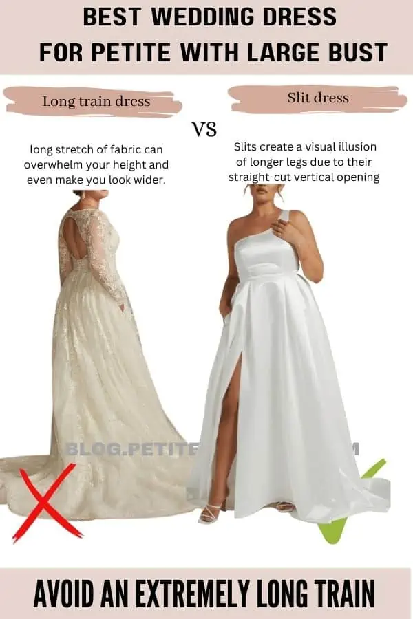 Wedding dress guide for petite with large bust - Petite Dressing