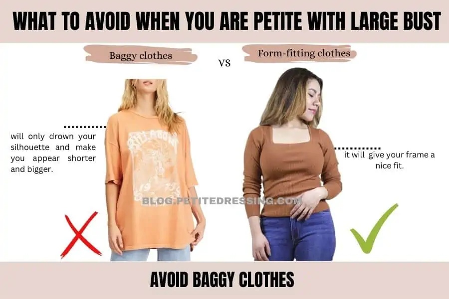 What to avoid if you are petite with a large bust - Petite Dressing