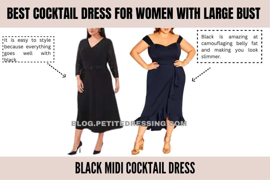 Black midi cocktail dress