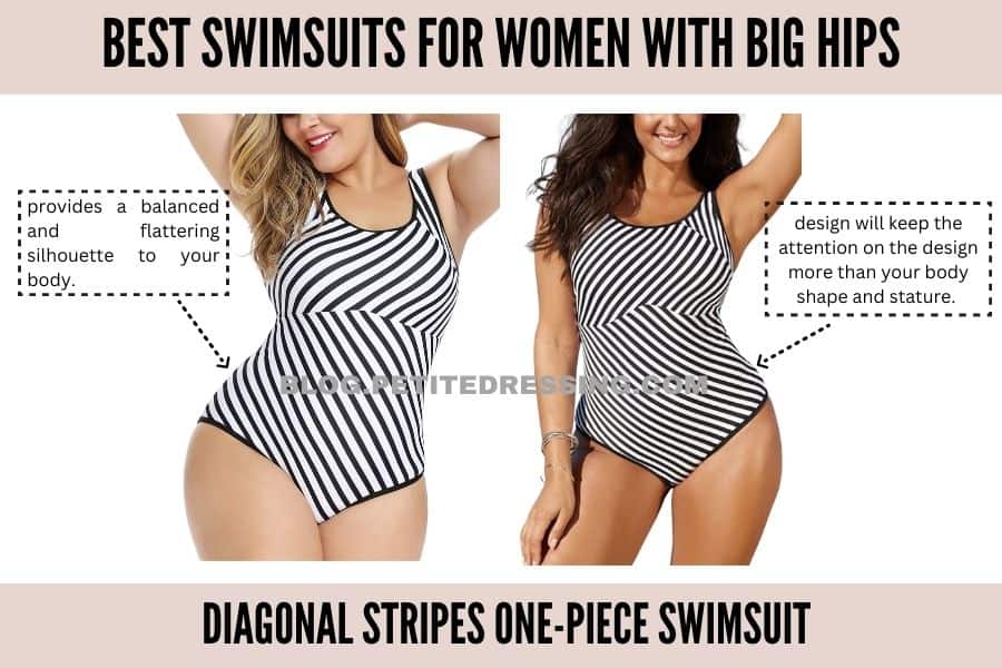 Diagonal Stripes One-Piece Swimsuit
