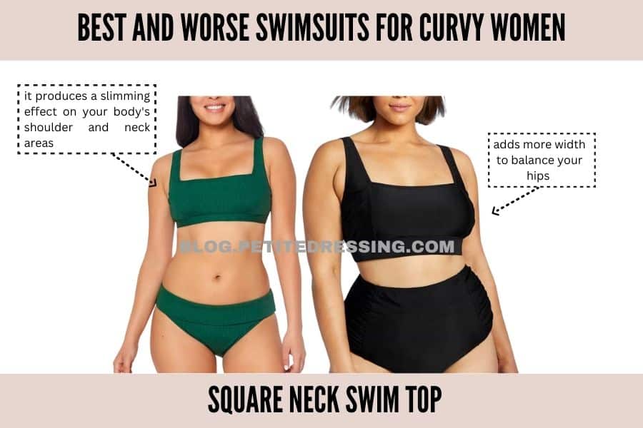 Square neck swim top