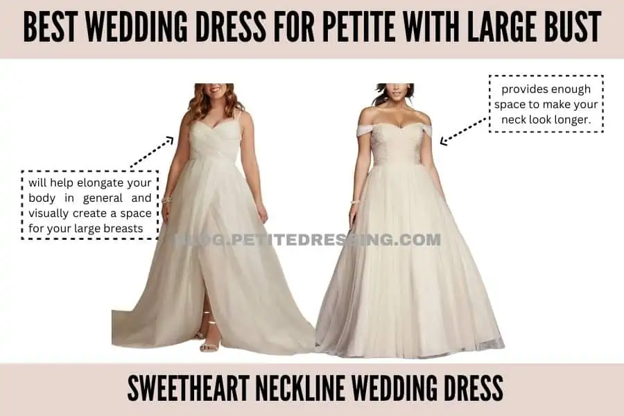 Wedding dress guide for petite with large bust - Petite Dressing