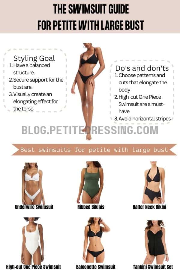 The Swimsuit guide for petite with large bust 