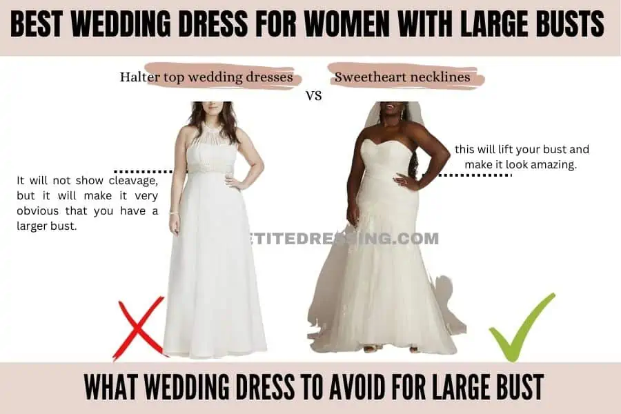 The Complete Wedding Dress Guide for Women With Big Bust - Petite