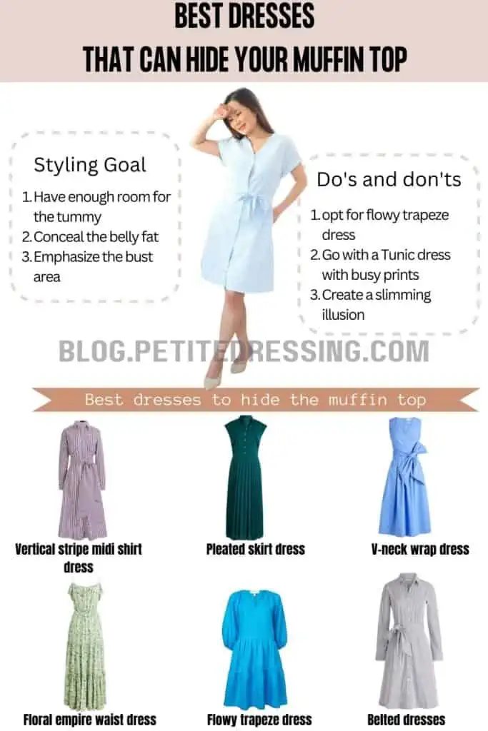 What style dresses can hide a muffin top