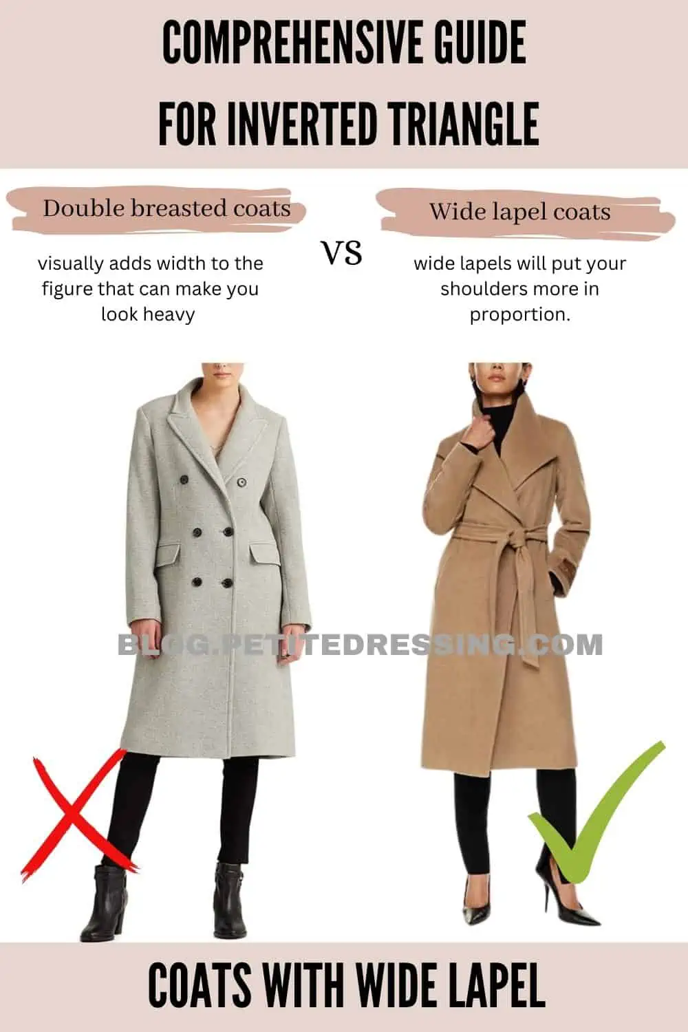 The Comprehensive Coat Guide for Inverted Triangle Body Shape - Petite  Dressing