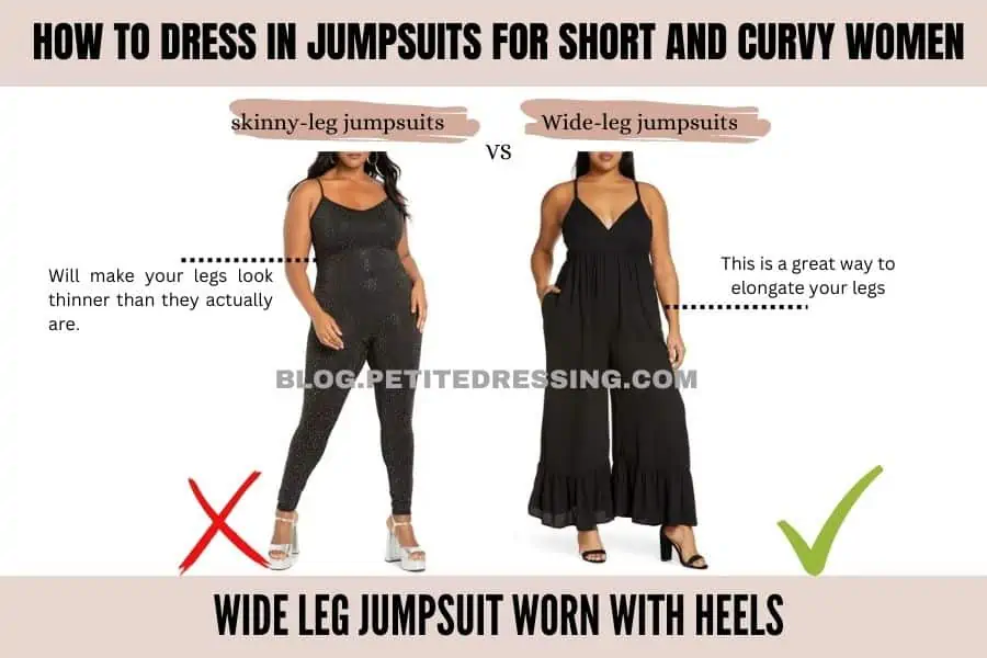 Wide leg jumpsuit worn with heels-1