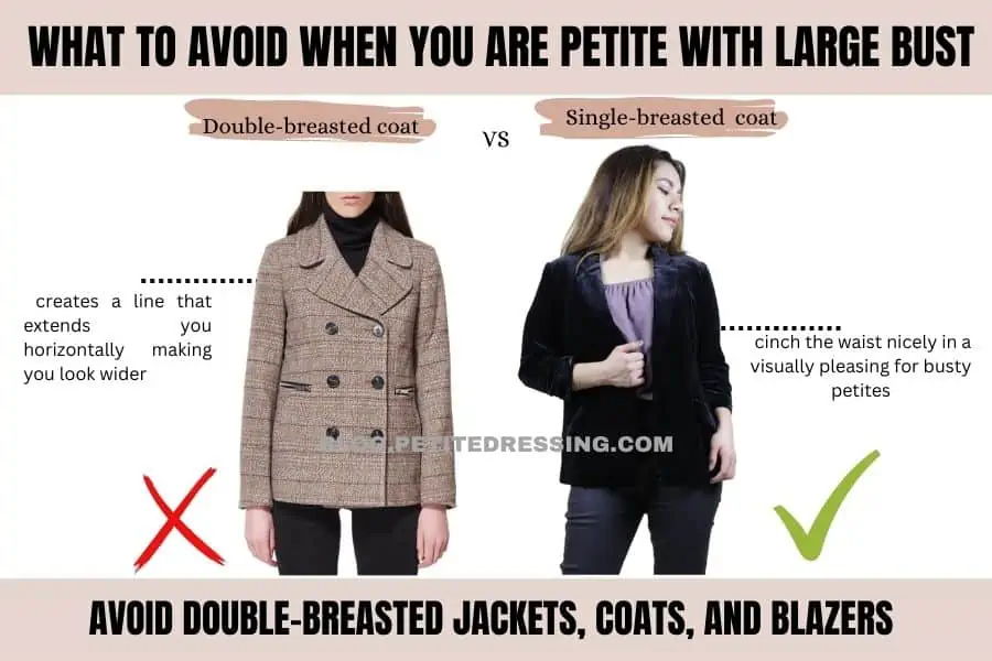 avoid Double-Breasted Jackets, Coats, and Blazers