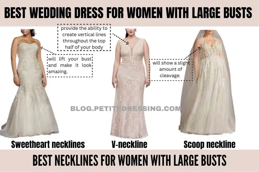 The Complete Wedding Dress Guide for Women With Big Bust - Petite Dressing