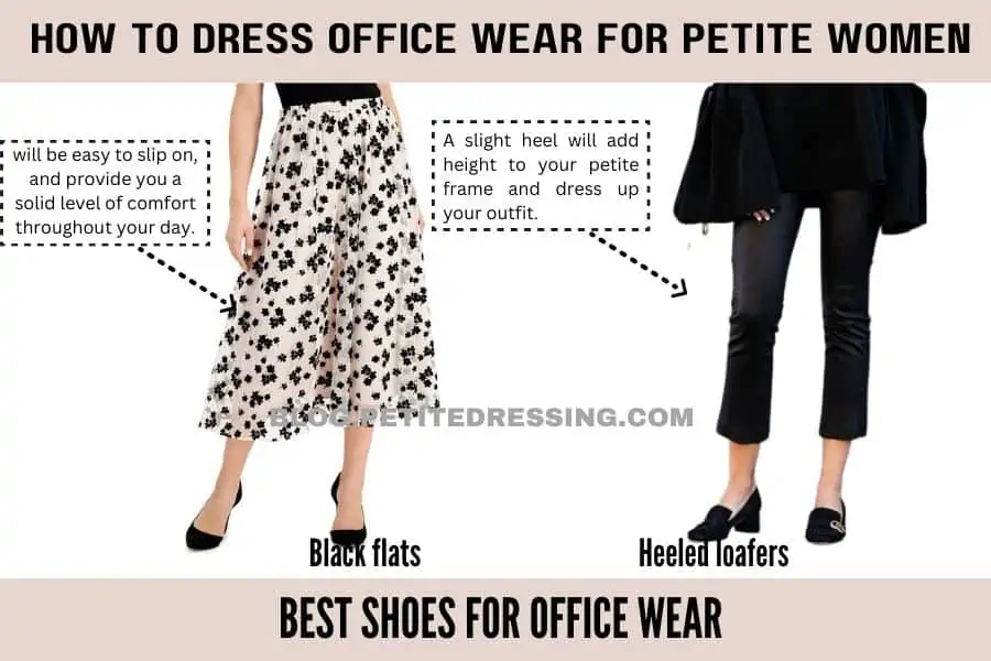 best shoes for office wear=black flats and loafers