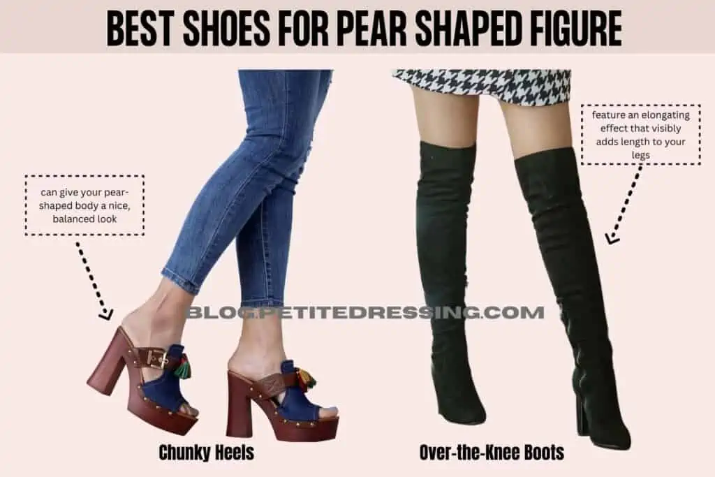 best shoes for pear shaped figure-chunky heels ad OTK boots