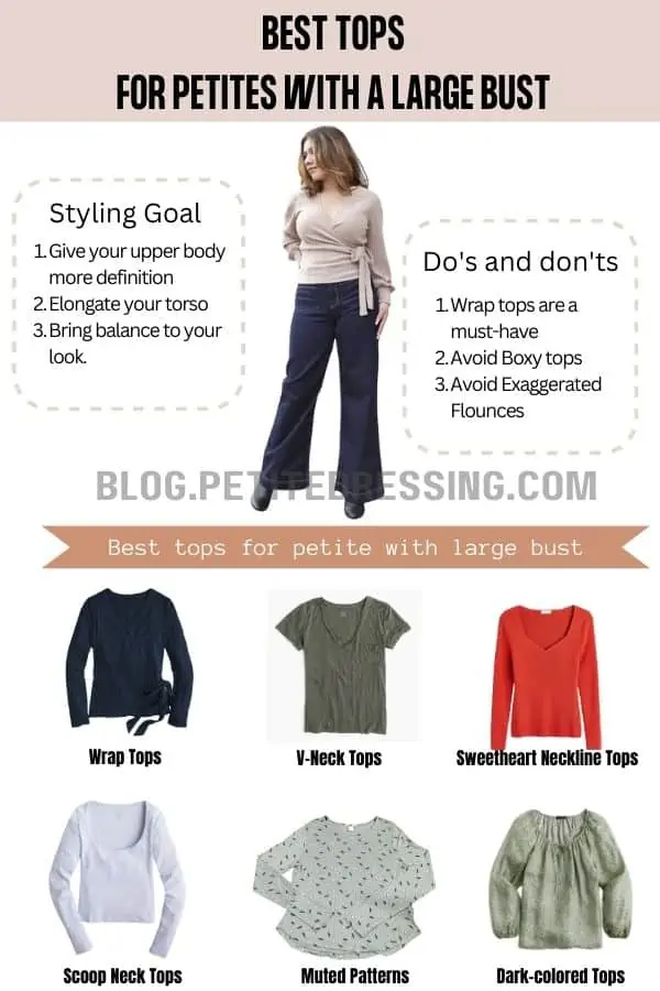 The Complete Tops Guide for Petites with Large Bust - Petite Dressing