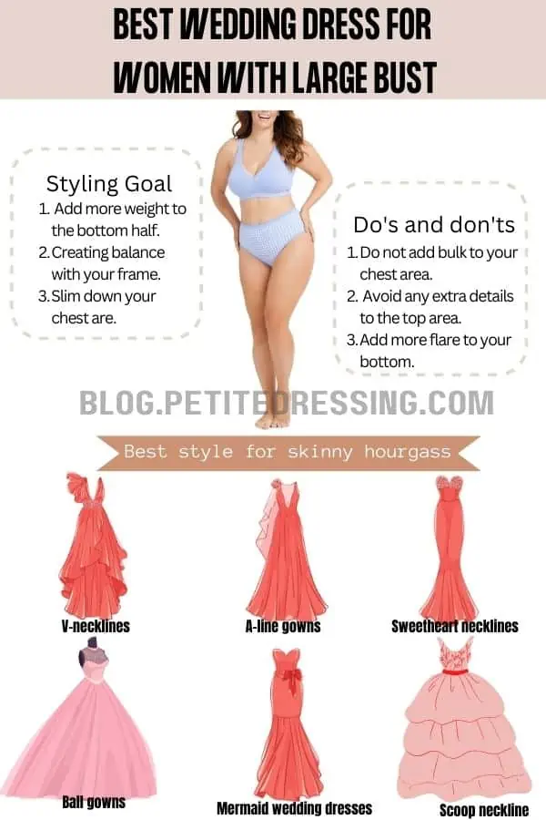 The Complete Wedding Dress Guide for Women With Big Bust - Petite