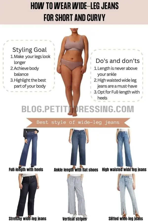 Wide Leg Jeans Guide for Short and Curvy Women - Petite Dressing