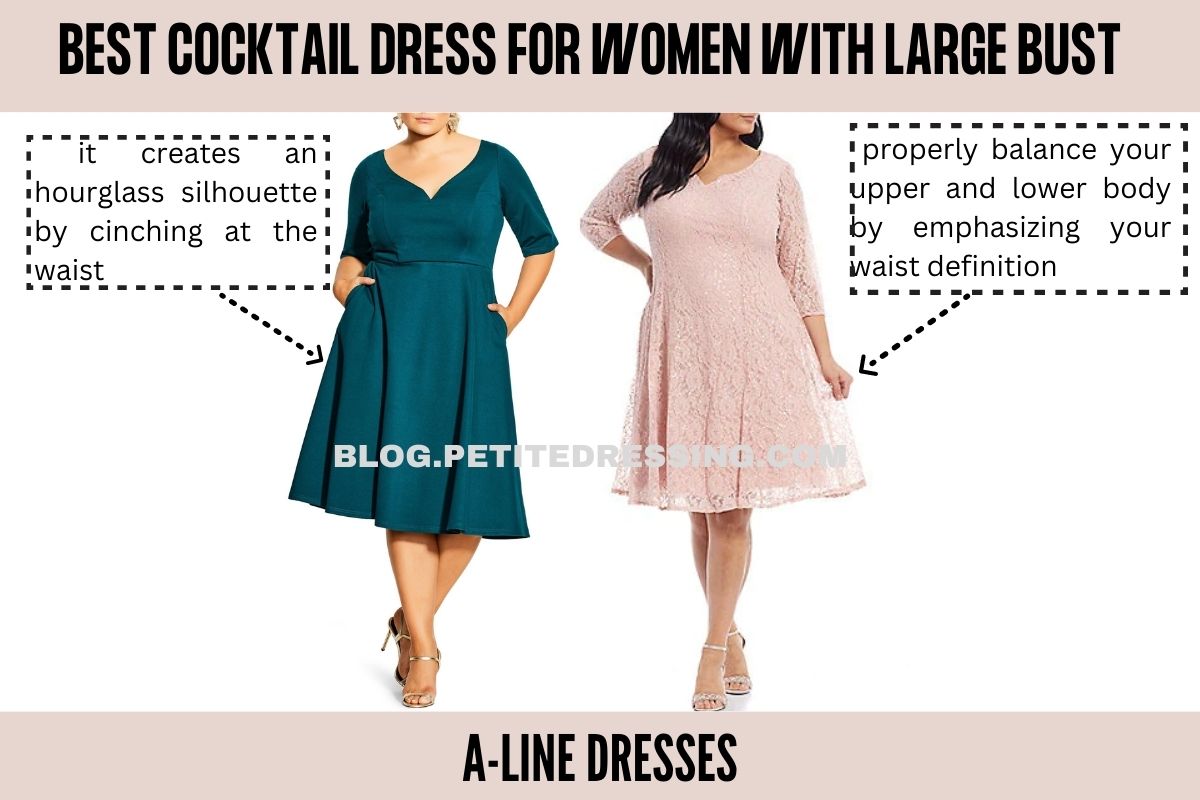 The Cocktail Dresses Guide for Women With Large Bust - Petite Dressing