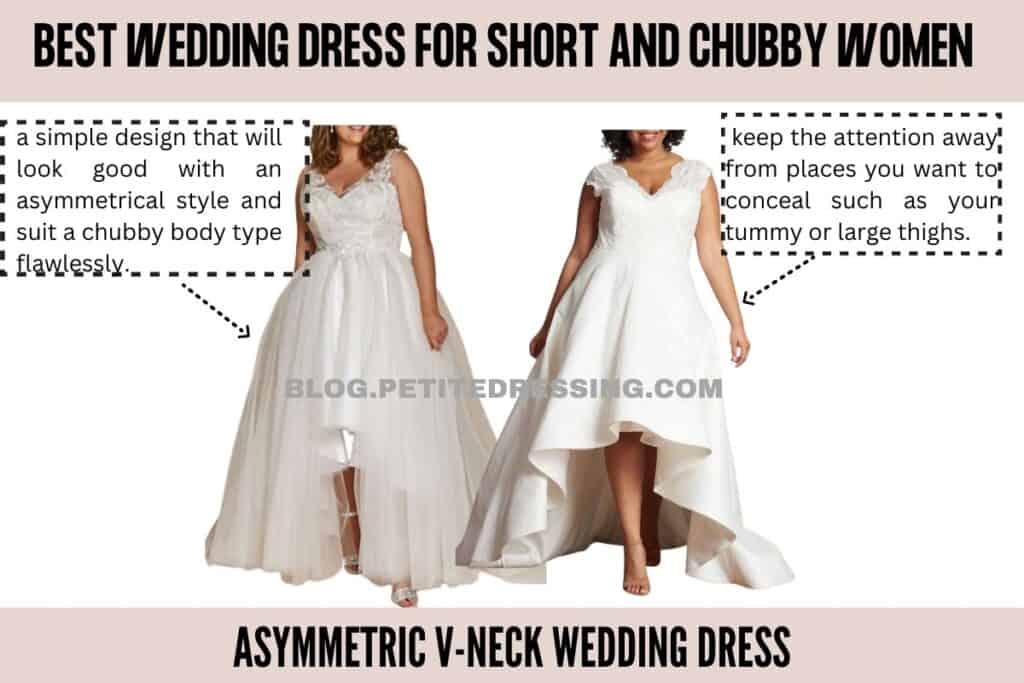 Asymmetric V-Neck Wedding Dress