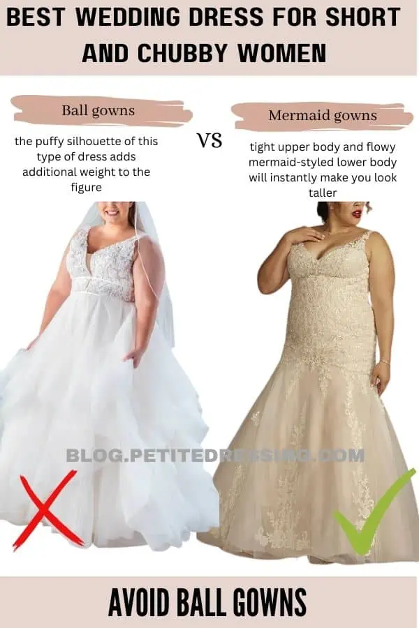 Wedding dress for short chubby cheap girl