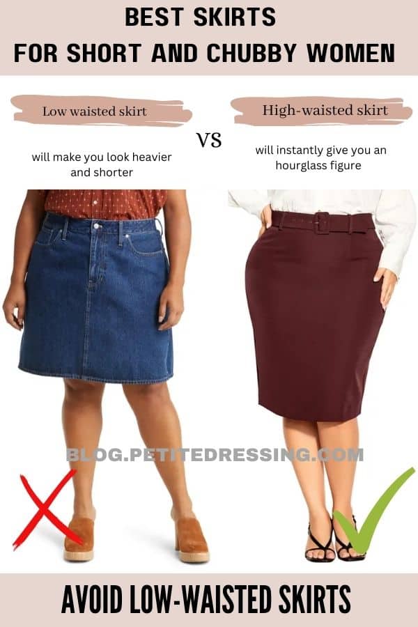 Avoid Low-Waisted Skirts