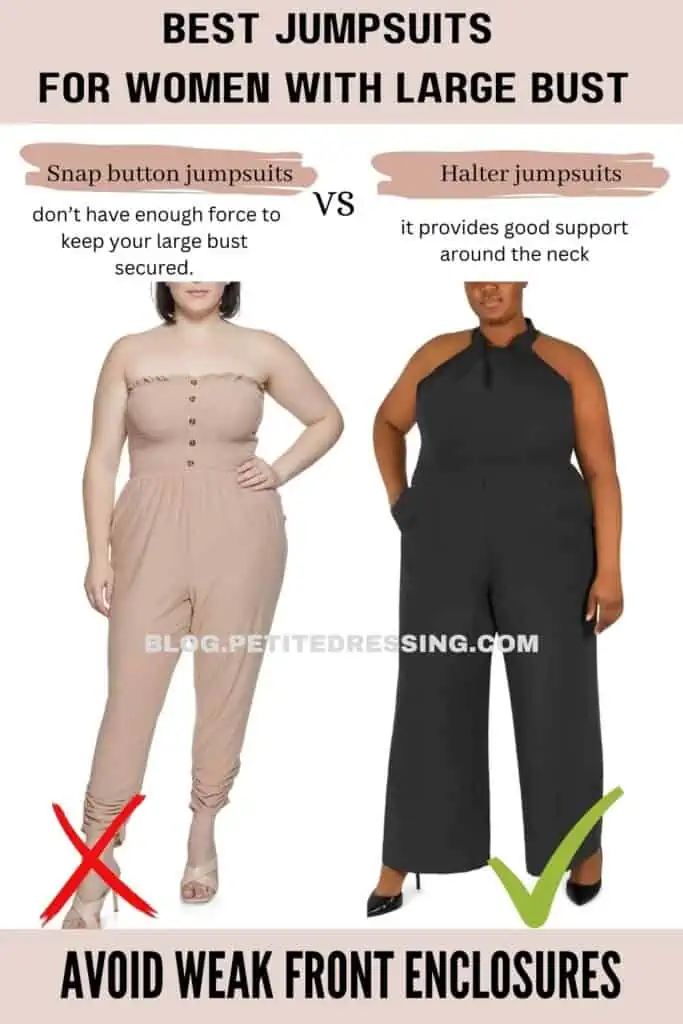 The Complete Jumpsuit Guide for women with Large Bust - Petite Dressing