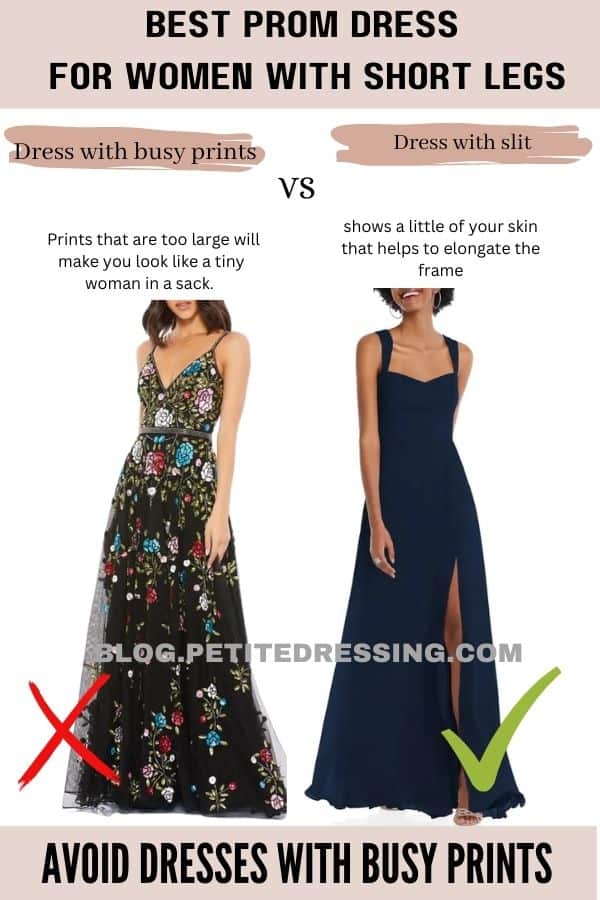 Avoid dresses with busy prints