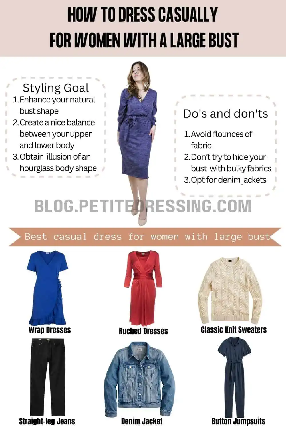The Complete Tops Guide for Petites with Large Bust - Petite Dressing